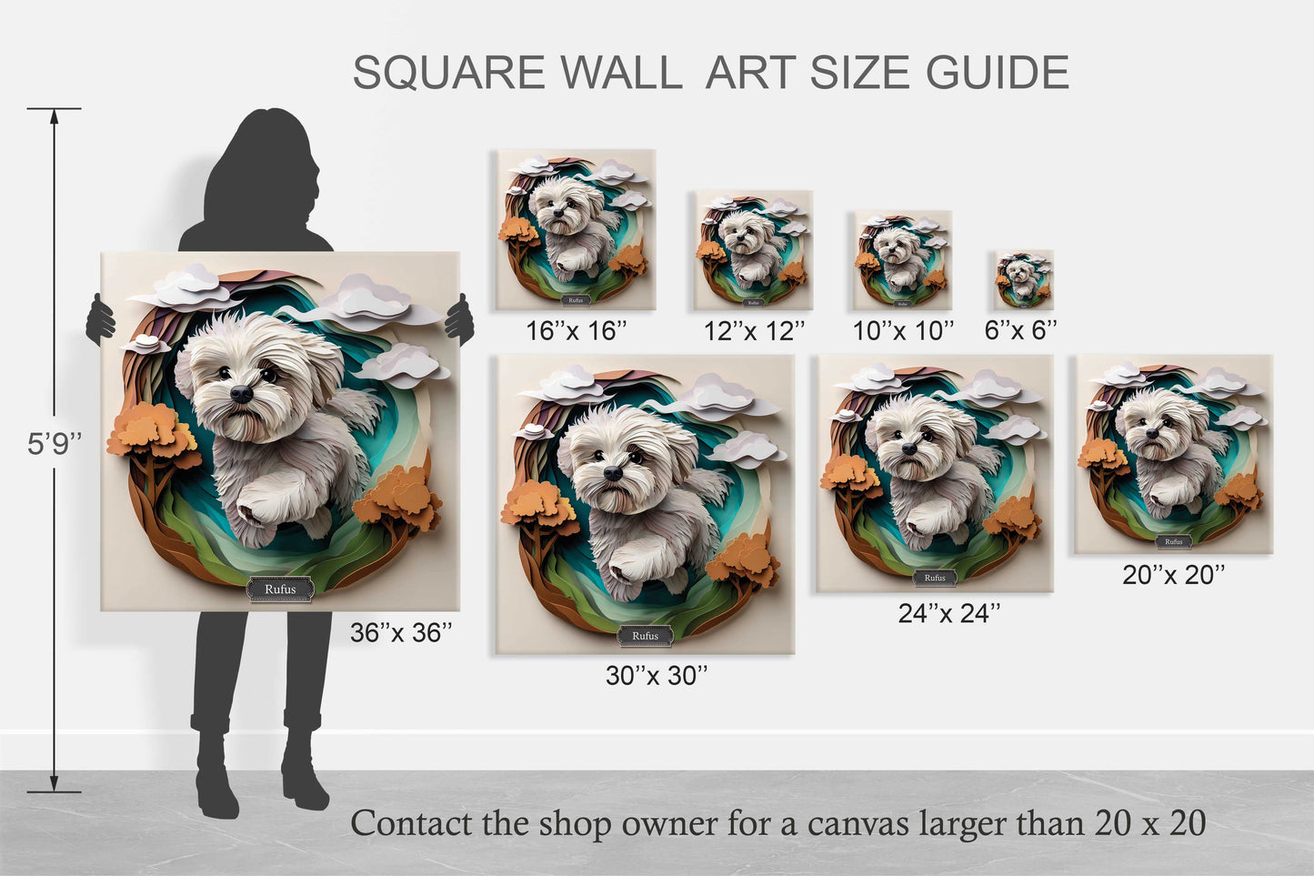 Maltese Dog Running Art - Personalized Maltese Decor