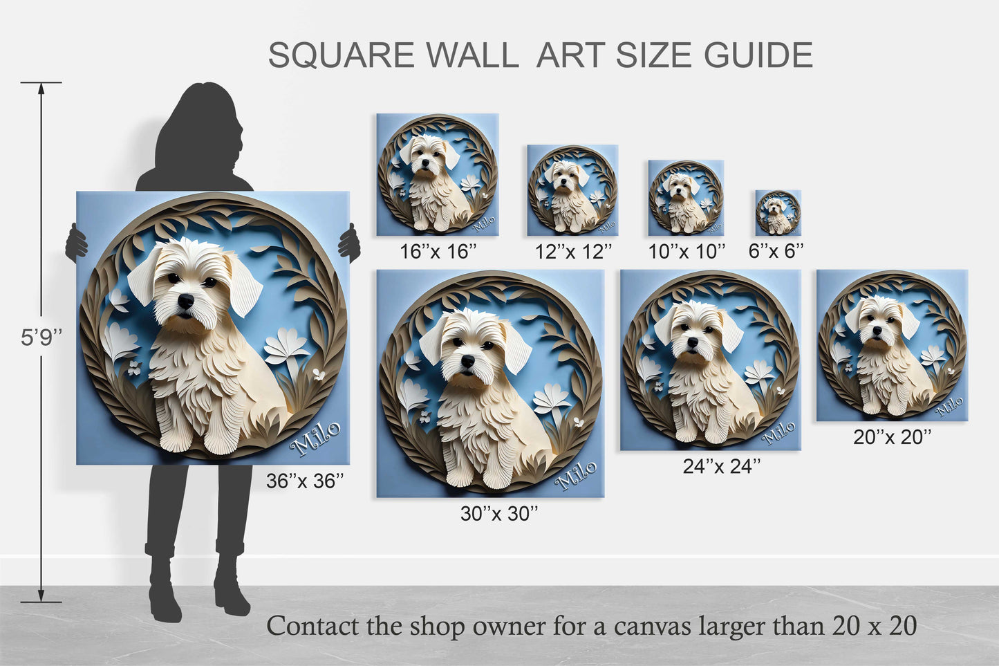 Maltese Dog Wall Art - Personalized Pet Memorial Gift