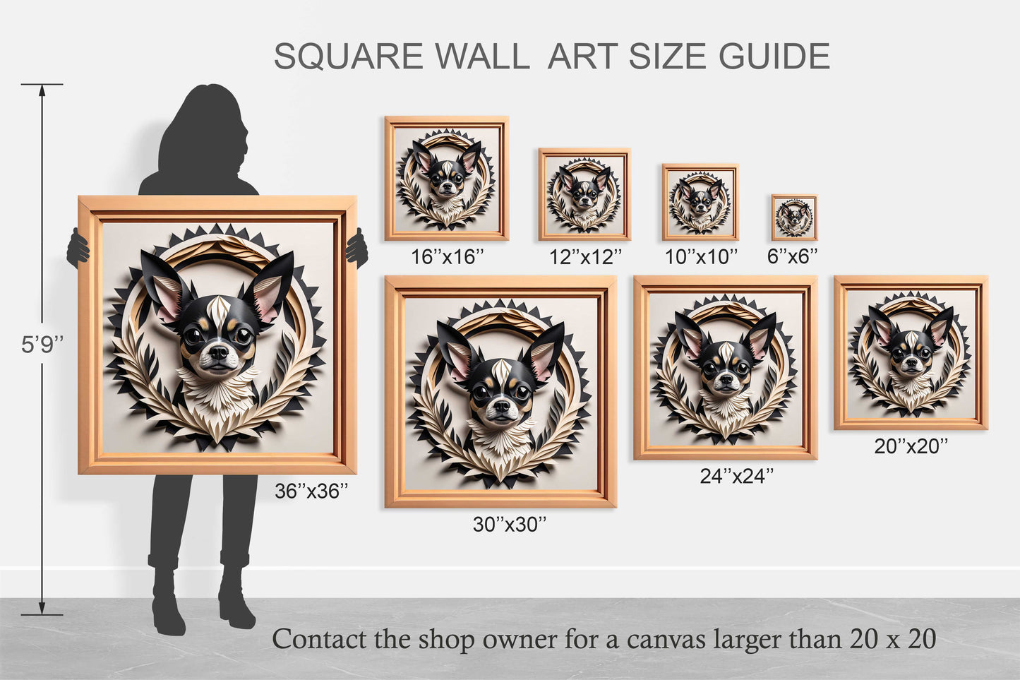 Black Chihuahua Portrait - Chihuahua Mom or Dad Gift - Vintage Imitation Art