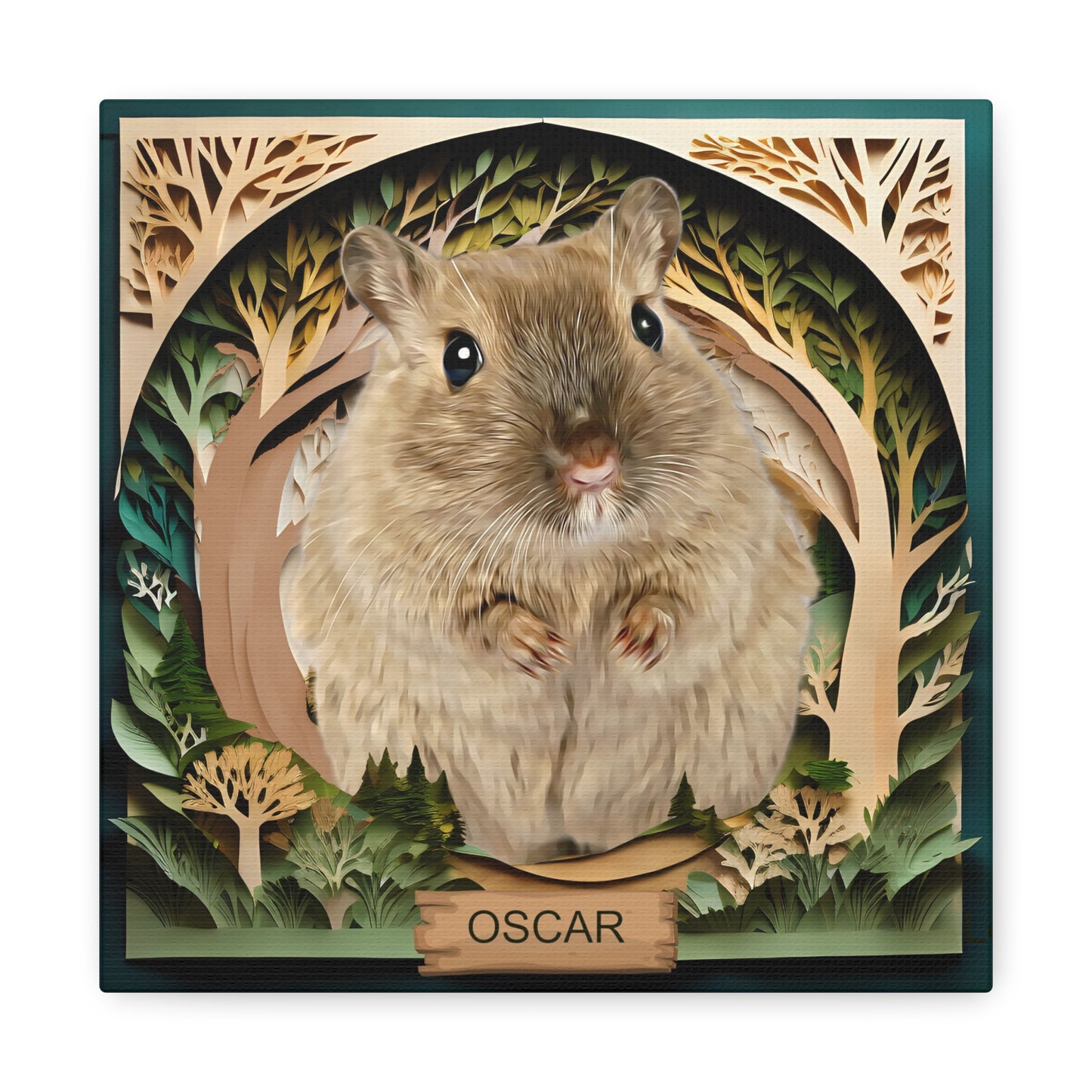 Custom Airbrushed Pet Portrait - Forest Theme