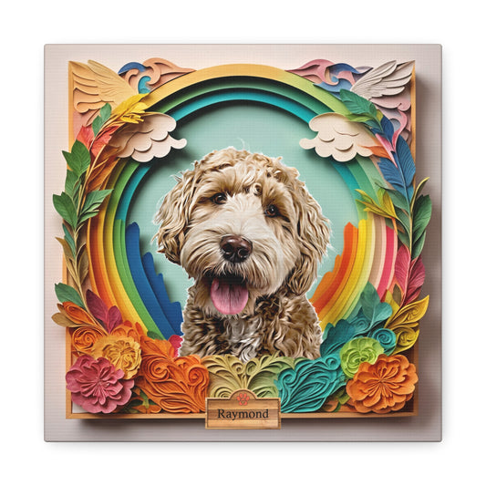 Custom Memorial Pet Portrait, Over the Rainbow Bridge Pet Loss Gift