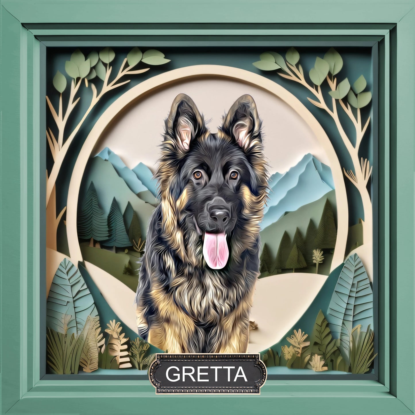 Custom Airbrushed Pet Portrait - Mountain Theme